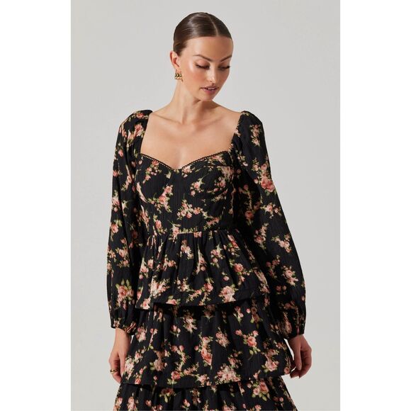ASTR THE LABEL Aumie Tiered Floral Maxi Dress SIZE M $208 - Picture 2 of 11